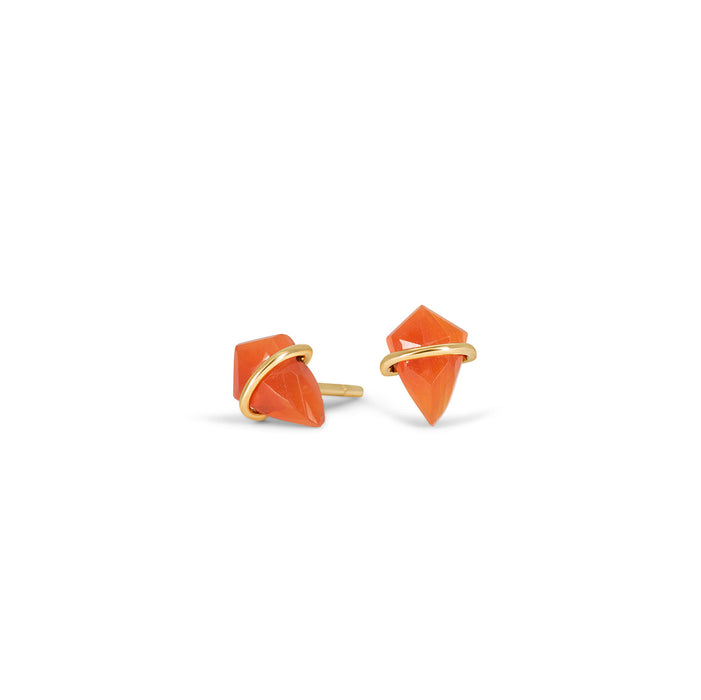 18kt Carnelian Teeny Kite Studs