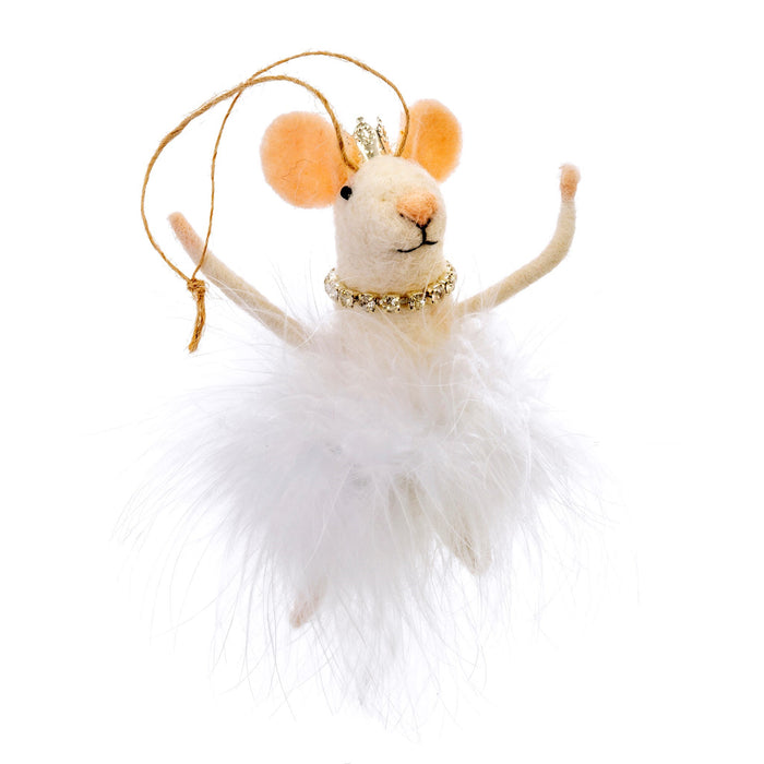 White Swan Mouse Ornament