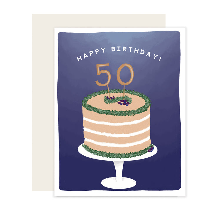 50th Birthday Cake Card