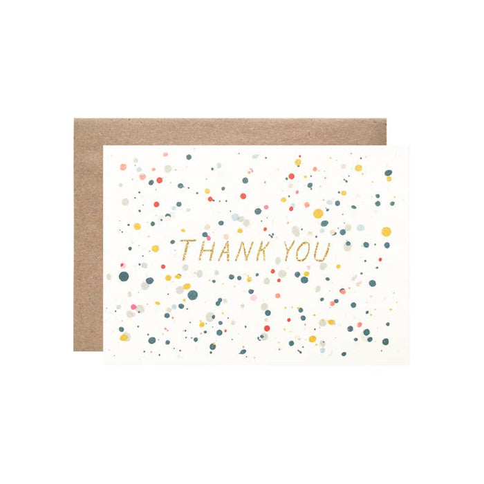 Thank You Splatter with Gold Glitter Foil Card Set Of 8