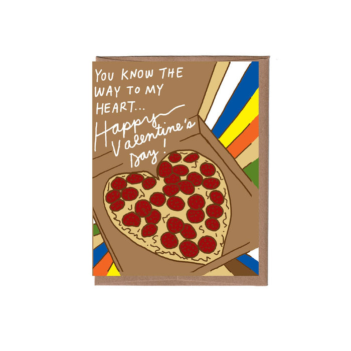 Heart Pizza Scratch & Sniff Valentine Card