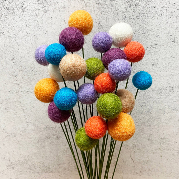 Felted Flower Ball Bouquet Singles Spring Floral