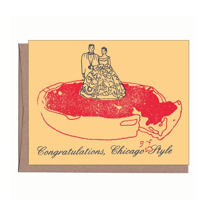 Deep Dish Chicago Wedding Card