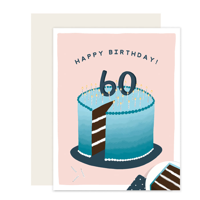 60th Birthday Cake Card