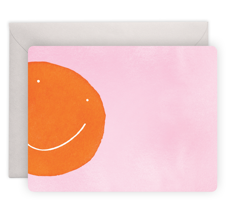 Orange Smiley Flat Notes, Box of 8