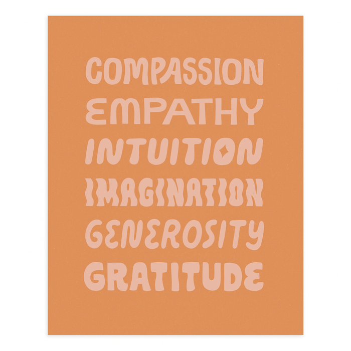 Nice Words Screen Print - Orange