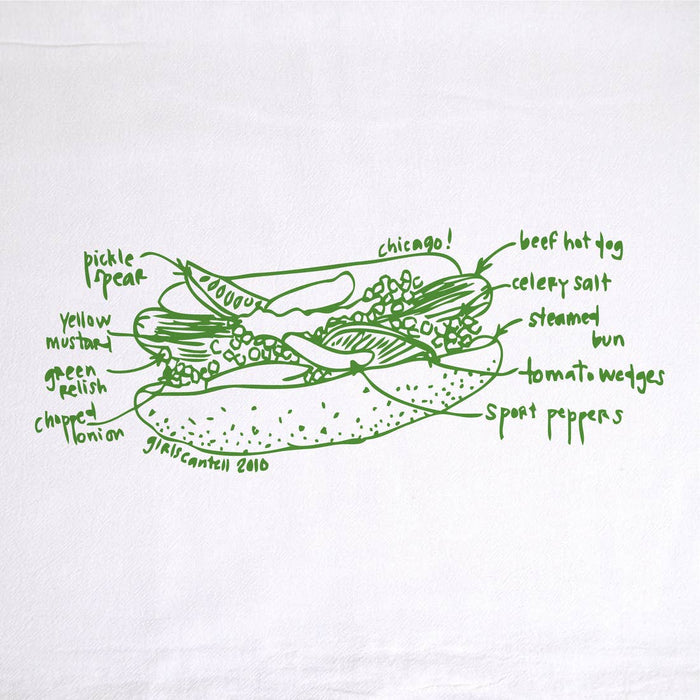 Chicago Hot Dog Tea Towel