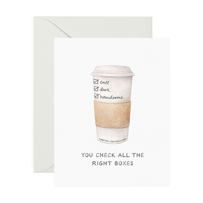 Tall Dark + Handsome Coffee Love Card