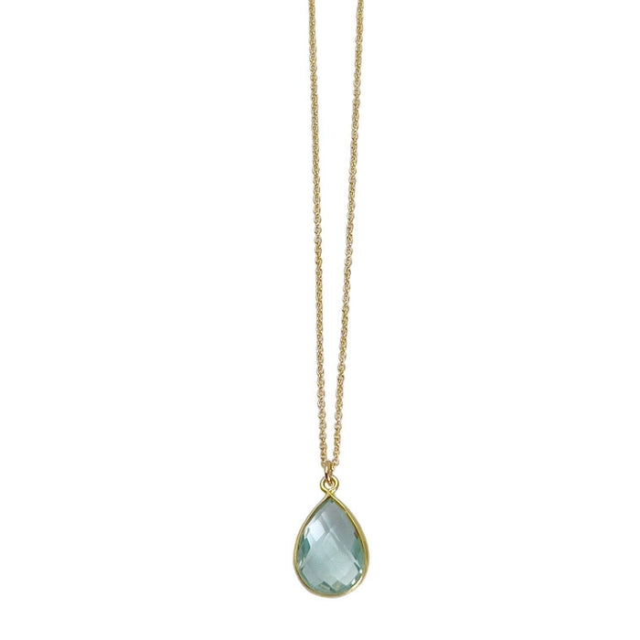 light blue quartz teardrop necklace