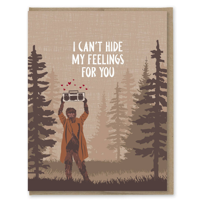 Can't Hide Feelings Sasquatch Love Card