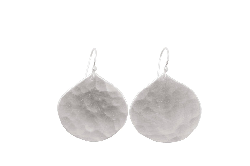 medium hammered drop earrings