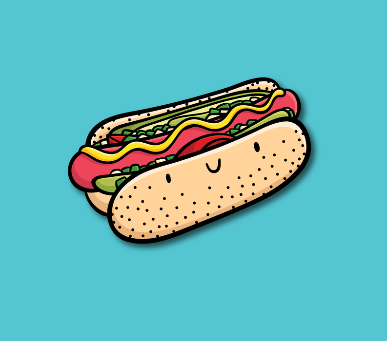 Chicago Hot Dog Vinyl Sticker