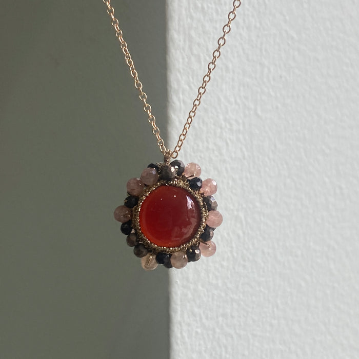 Caged Carnelian with Mixed Pyrite Halo