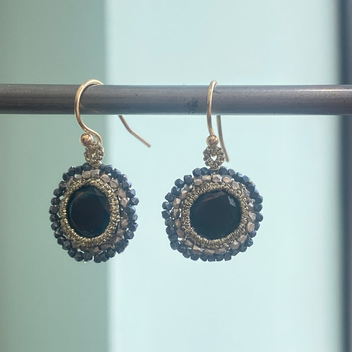 Spinel with Silver Orbit Earrings