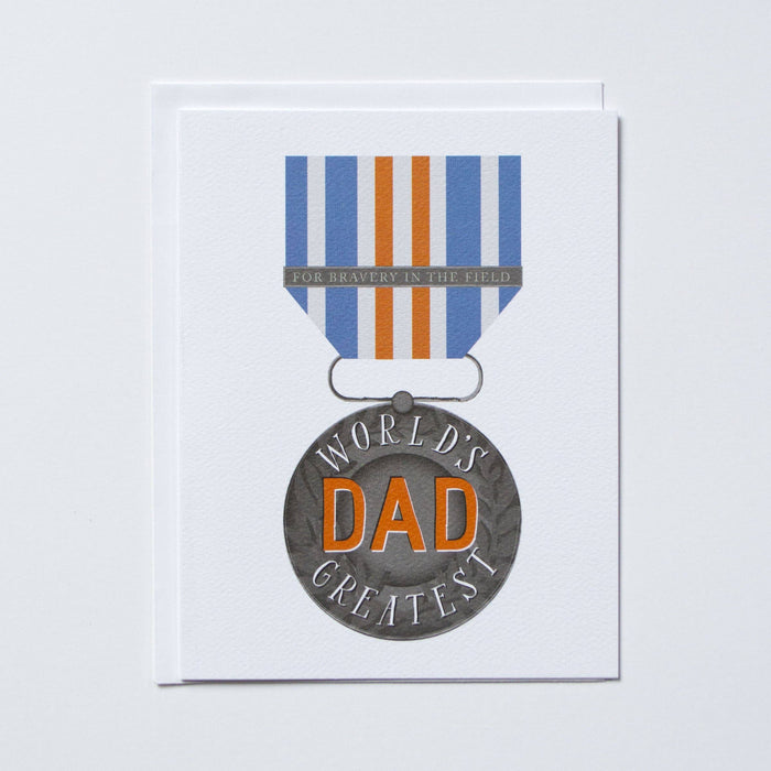World's Greatest Dad Medal Card
