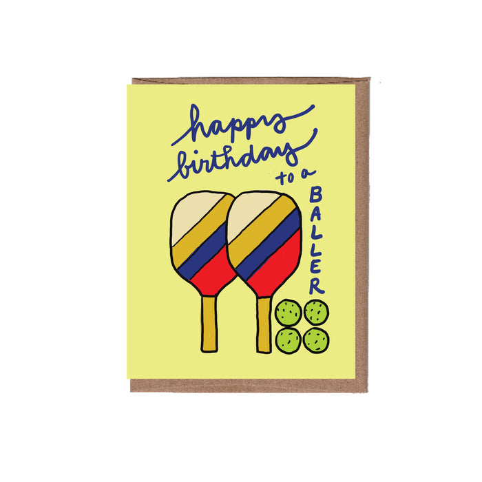 Pickleball Birthday Greeting Card