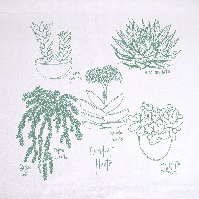 Succulents Tea Towel