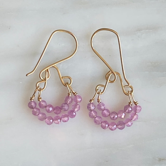 Pink Sapphire Swing Drop Earring