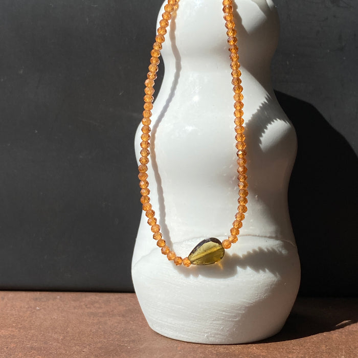 Hessonite Garnet + Tourmaline Bracelet