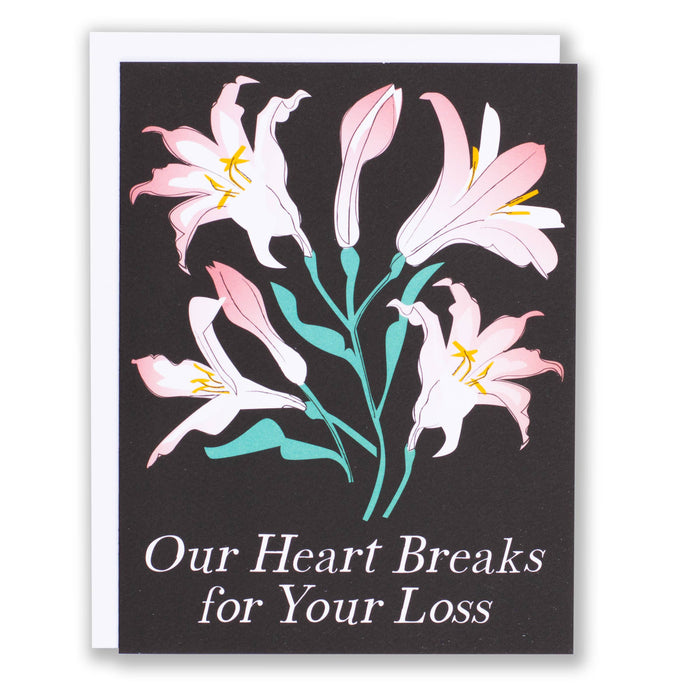 Lilies Heart Break Sympathy Card