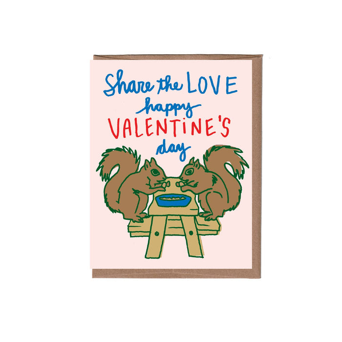 Squirrel Picnic Valentine Card