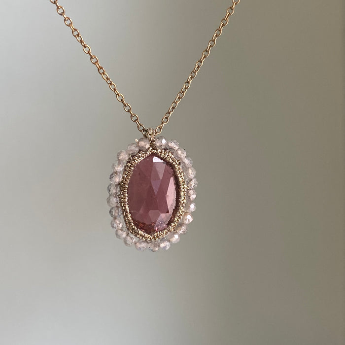 Pink Tourmaline with Labradorite