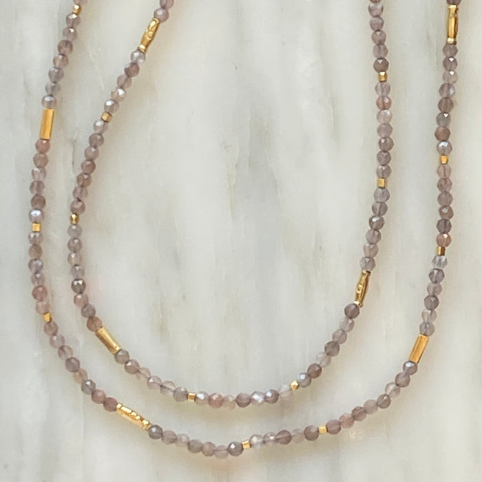 Long Mink Moonstone Necklace