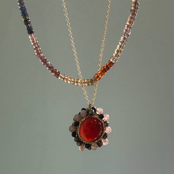 Caged Carnelian with Mixed Pyrite Halo