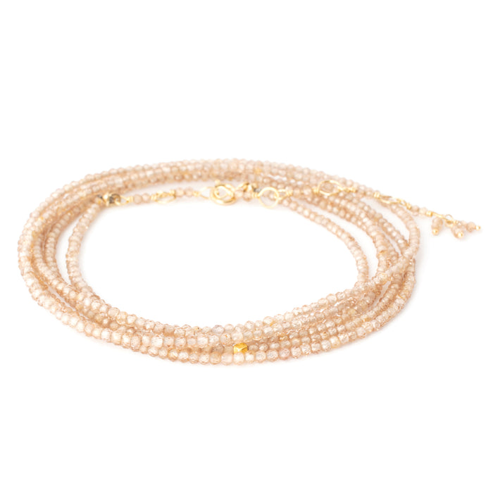 Brown Zircon Wrap Bracelet/Necklace