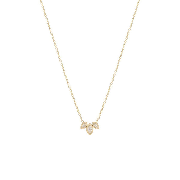 14kt Marquis Diamond Fan Necklace