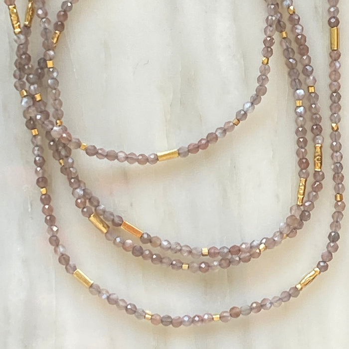 Long Mink Moonstone Necklace