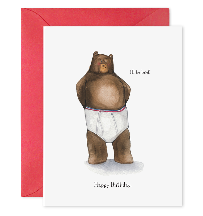 I'll Be Brief Birthday Card