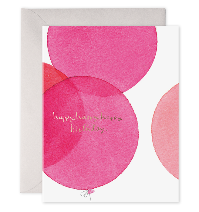 Pink Balloons Birthday Card