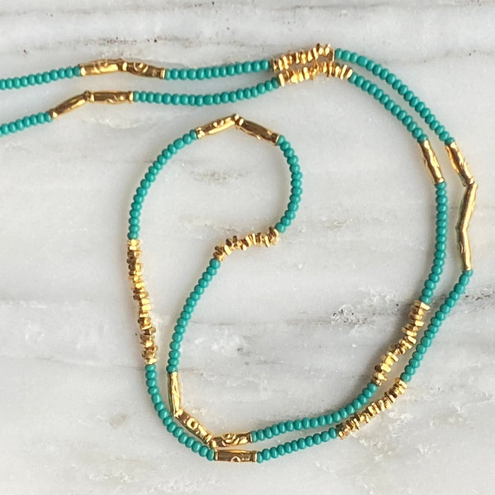 Jade Seed + Gold Vermeil Necklace