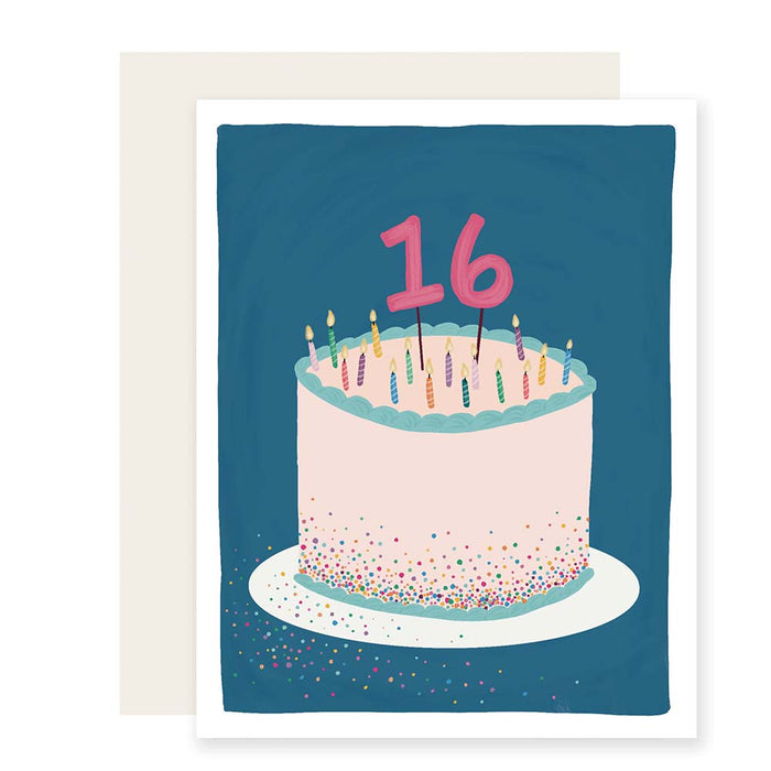 16th Birthday Cake Card