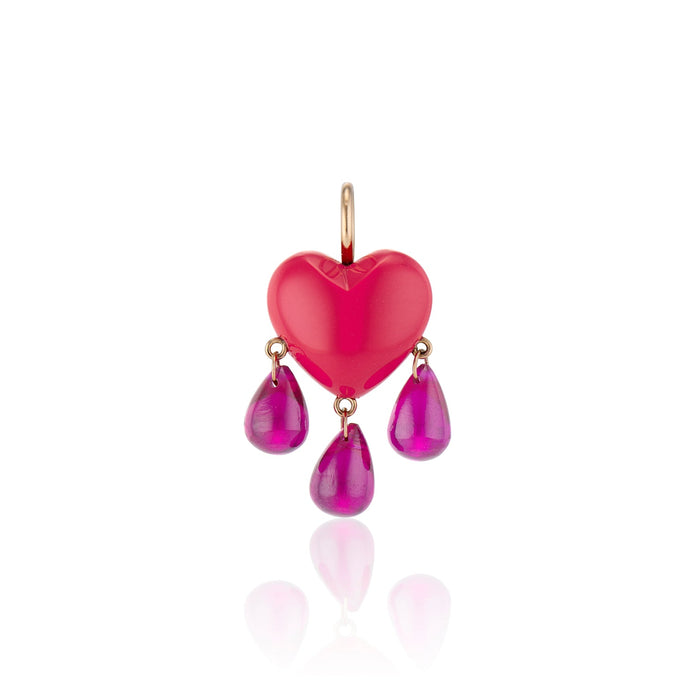 Bleeding Heart Charm, Coral