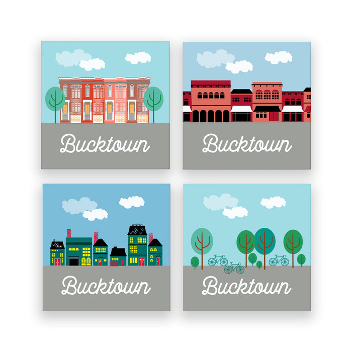 Bucktown Coasters, set of 4