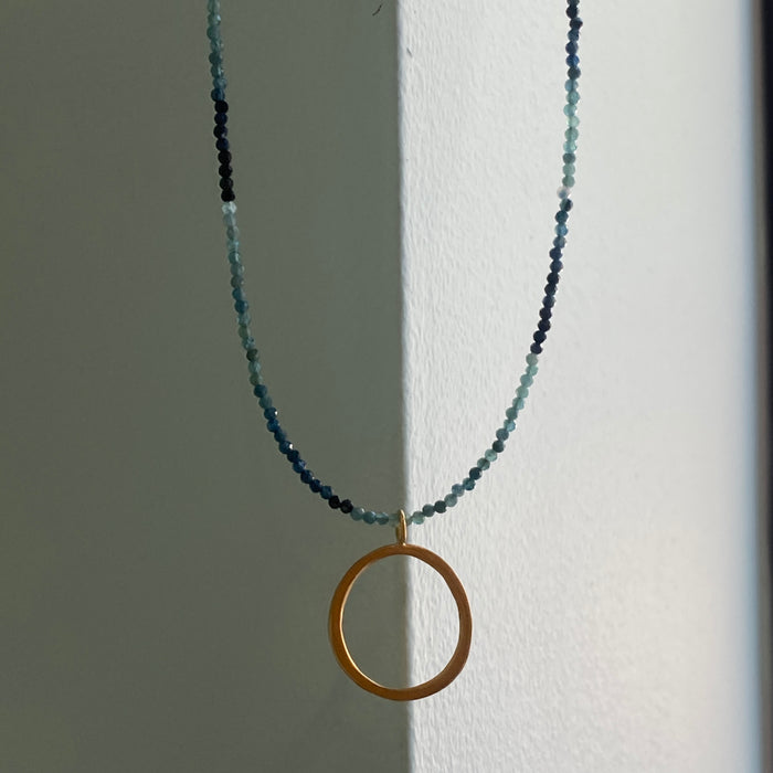 Open Circle on Blue Tourmaline Strand