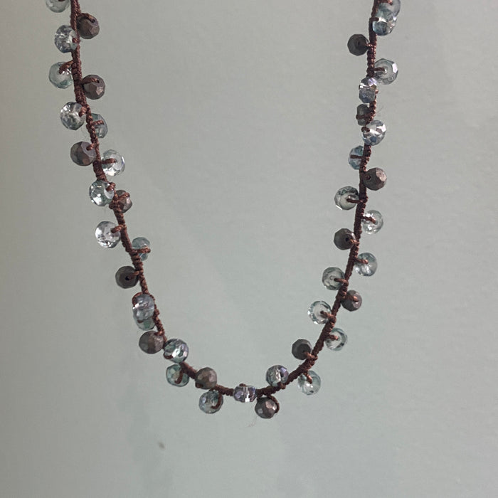 Autumn Blossom Necklace with Prasiolite + Pyrite