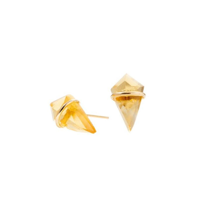 18kt Citrine Small Kite Studs