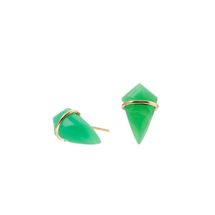 18kt Chrysoprase Small Kite Studs