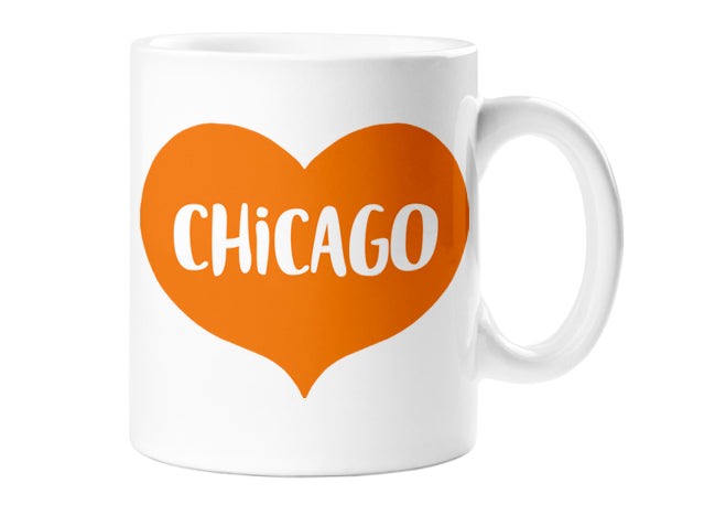 Chicago Heart Mug - Orange