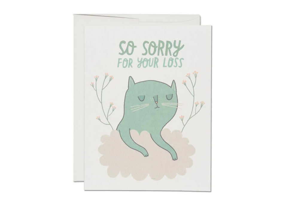 So Sorry For Your Loss Cat Sympathy Card