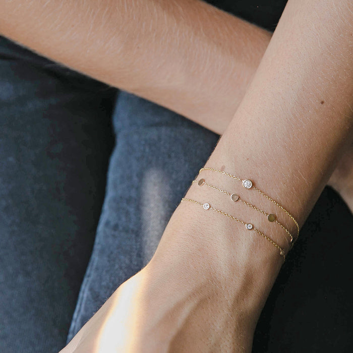 14kt Floating Diamond Station Bracelet