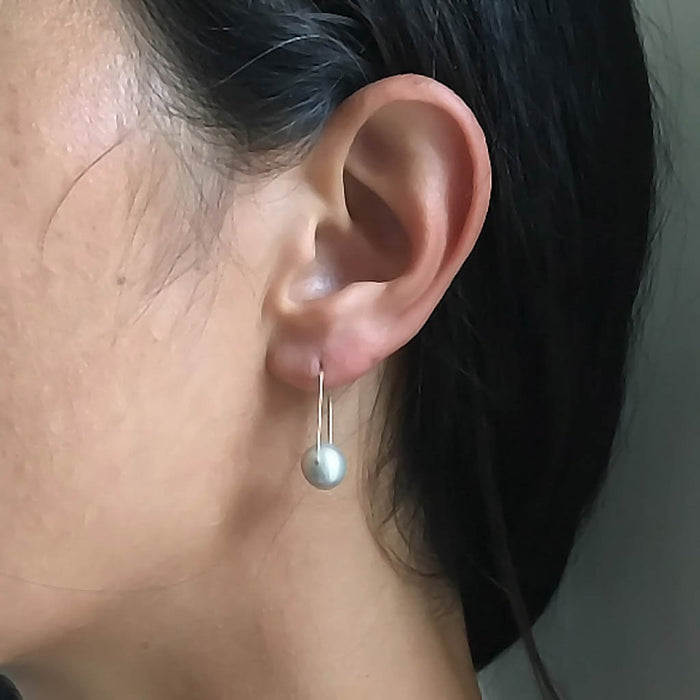 Wide Pearl Arch Earrings