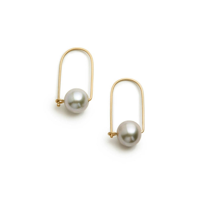 Wide Pearl Arch Earrings