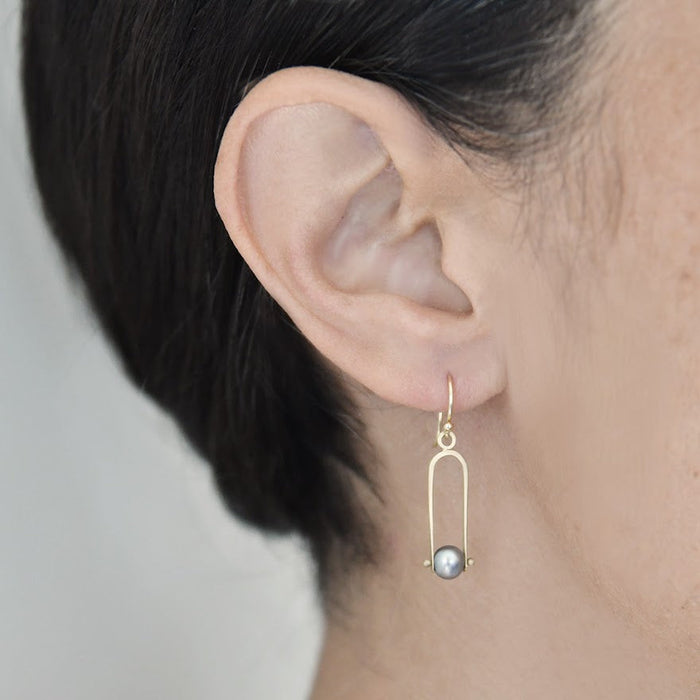 Deco Pearl Arch Earrings