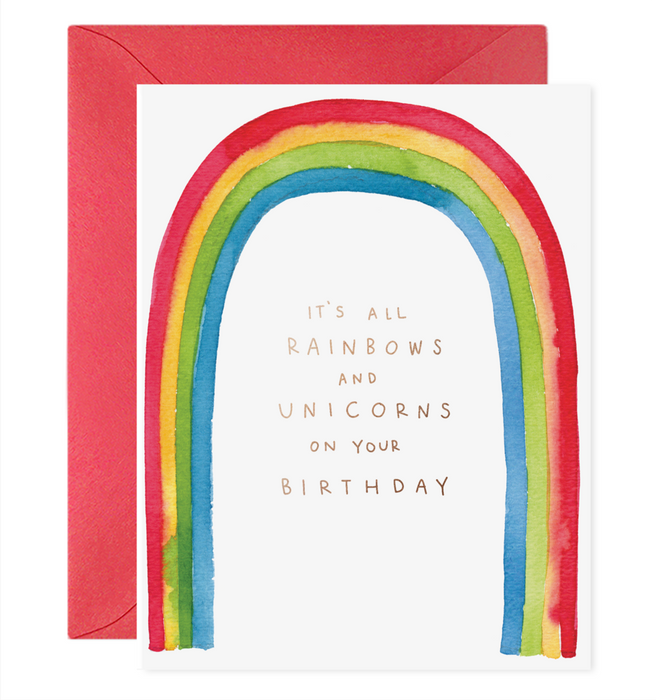 Rainbows + Unicorns Birthday Card