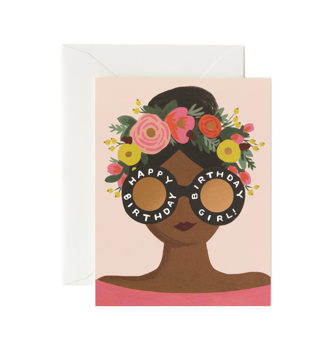 Flower Crown Birthday Girl Card