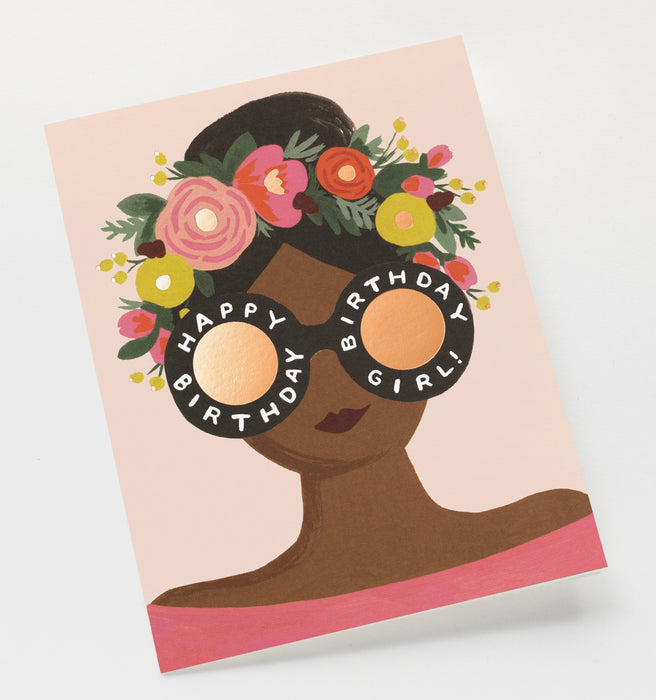 Flower Crown Birthday Girl Card